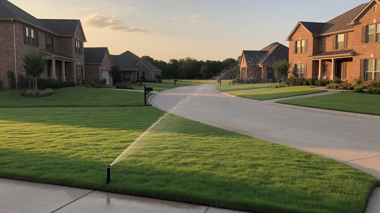 Fulshear sprinkler pipe repair in a lawn trench