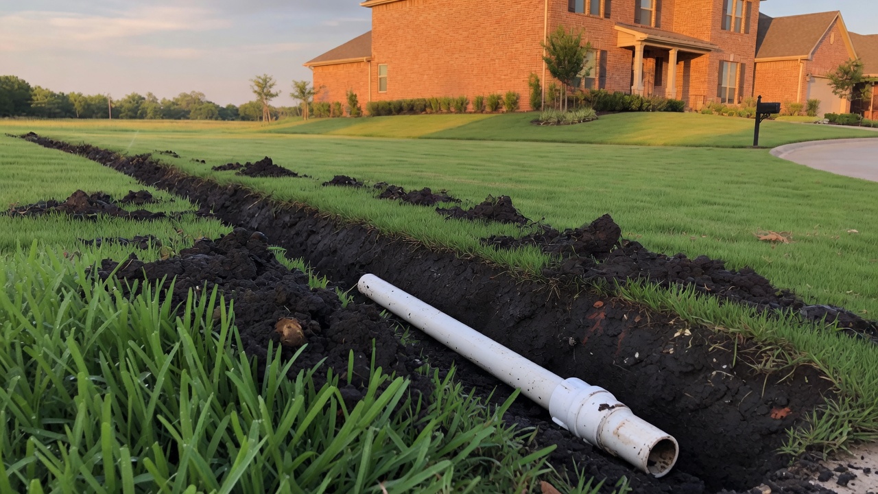 Broken Sprinkler Pipe Repair — Fulshear job